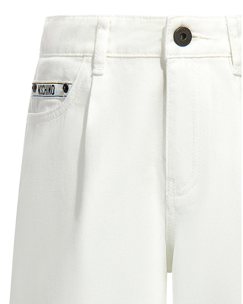 Girls White Denim Shorts