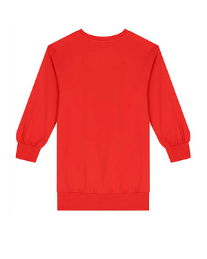 
  
    Moschino
  
 Girls Red Teddy Embroidery Sweatshirt Dress