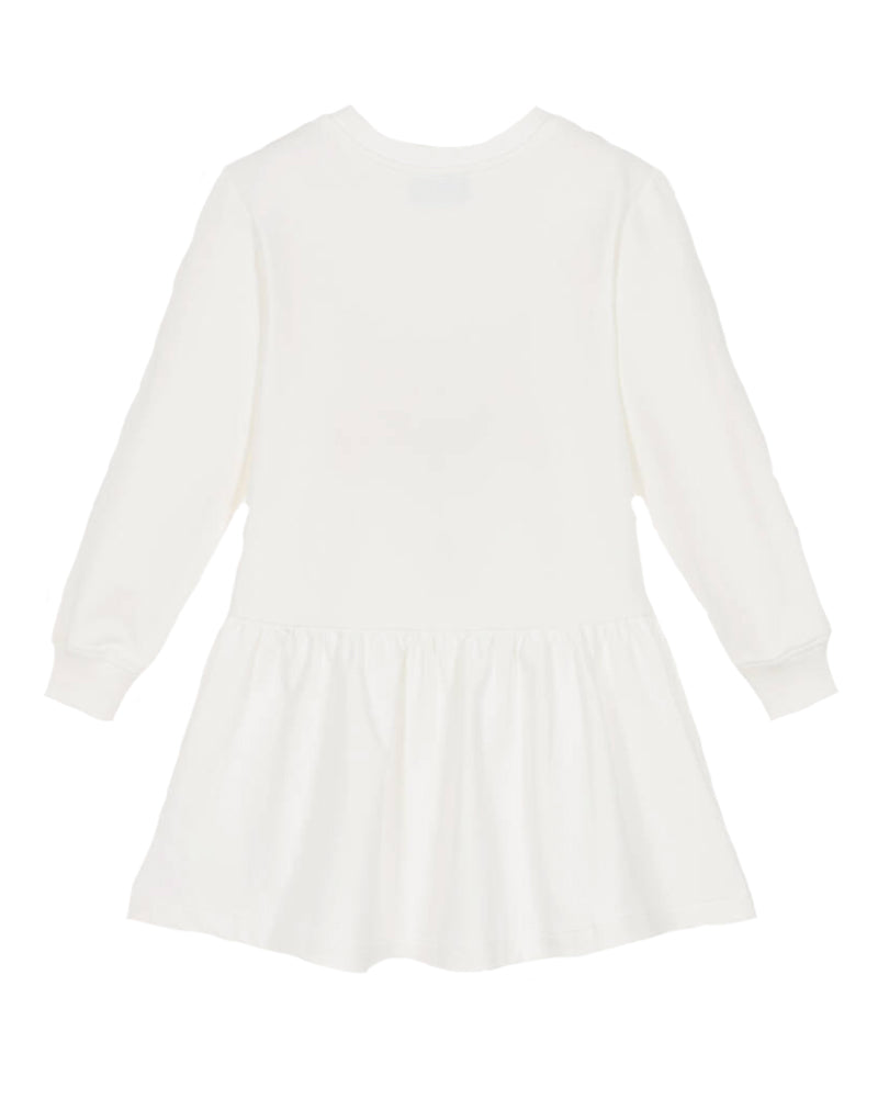 Girls White Bear Sweater Dress