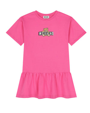 
  
    Moschino
  
 Girls Fuchsia Logo Bear Dress