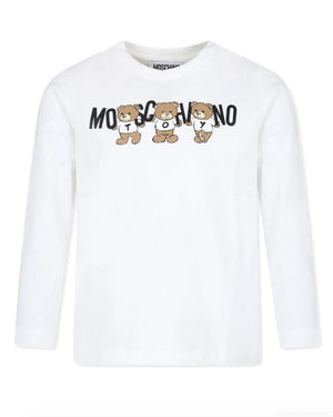 
  
    Moschino
  
 Boys White Three Bear Logo Top