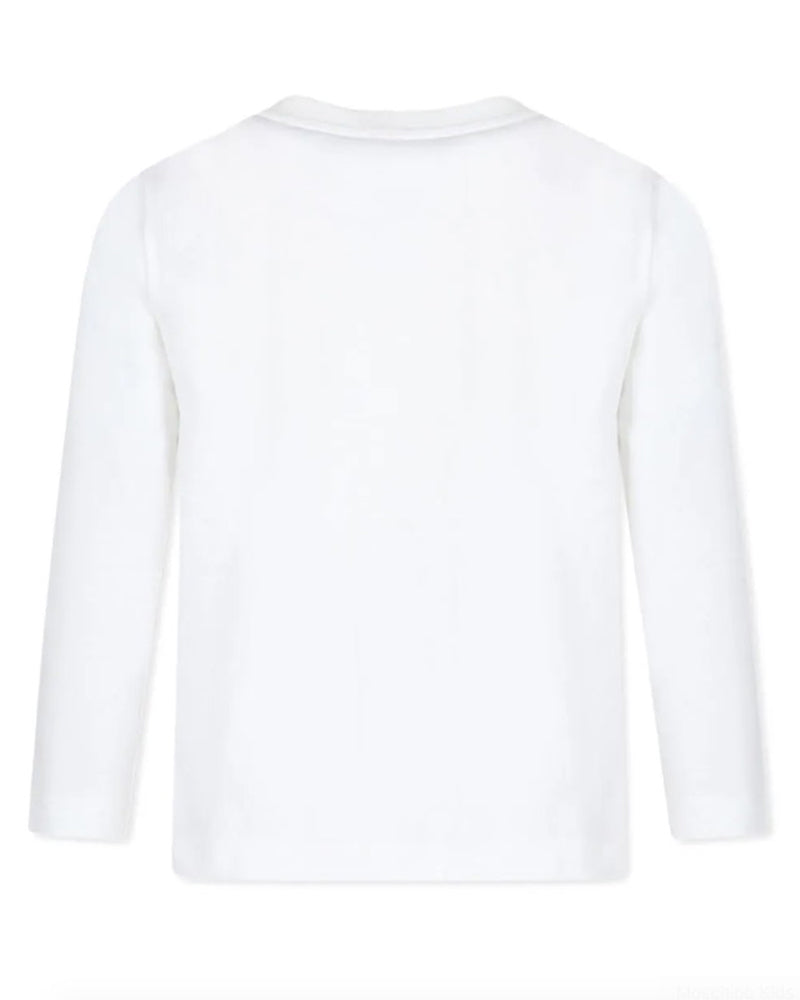 Boys White Three Bear Logo Top