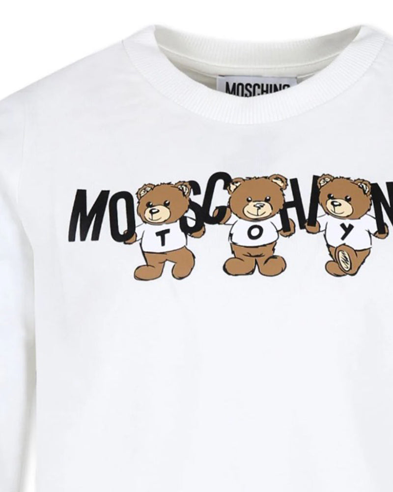 Boys White Three Bear Logo Top