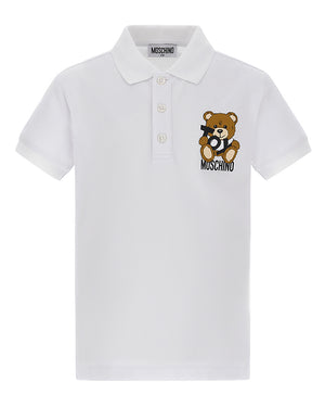 
  
    Moschino
  
 Boys White Toy Bear Polo