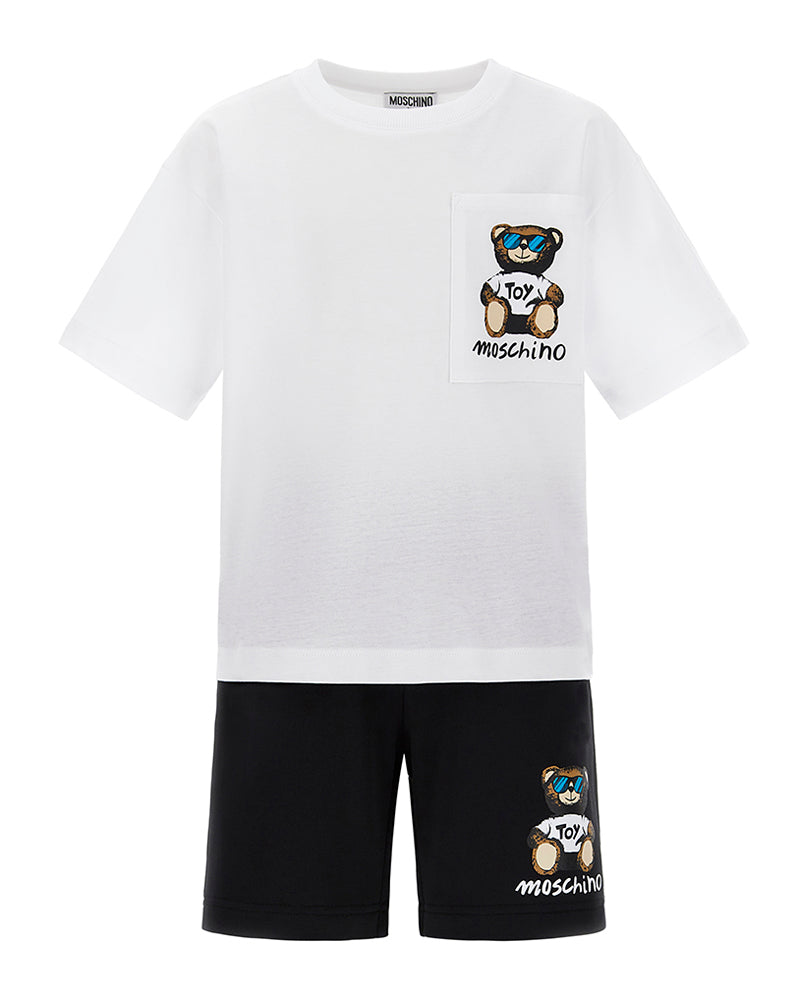 Boys White T &amp; Short Set