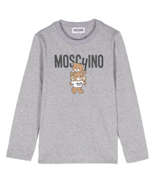 
  
    Moschino
  
 Boys Grey Two Bear Logo Top