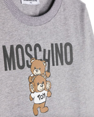 
  
    Moschino
  
 Boys Grey Two Bear Logo Top