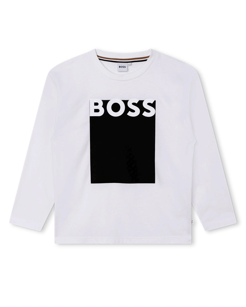 Boss Boys White Long Sleeve Top