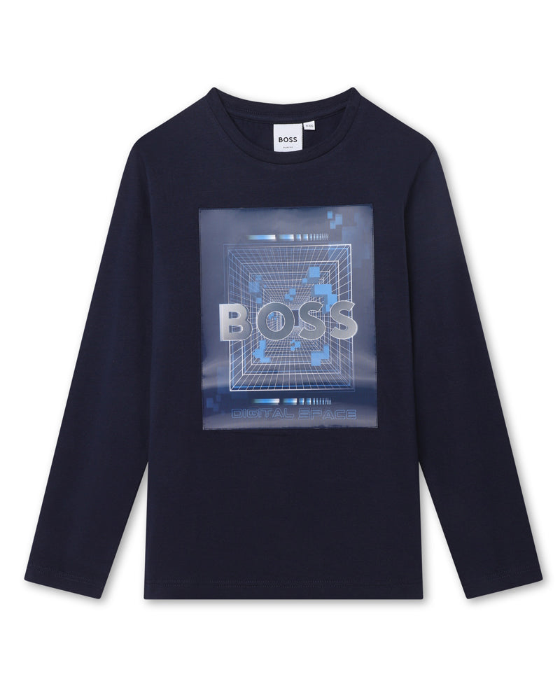 Boys Navy Long Sleeve Top