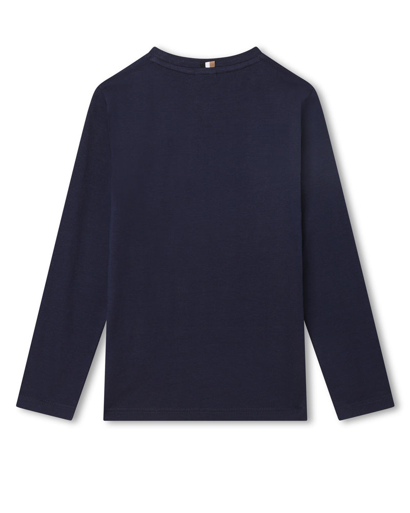 Boys Navy Long Sleeve Top