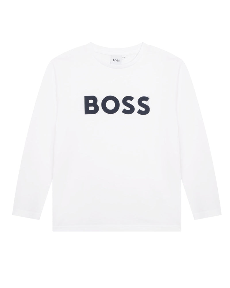 Boys White Long Sleeve Top