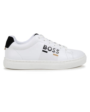 
  
    Boss
  
 Boys White Leather Sneaker