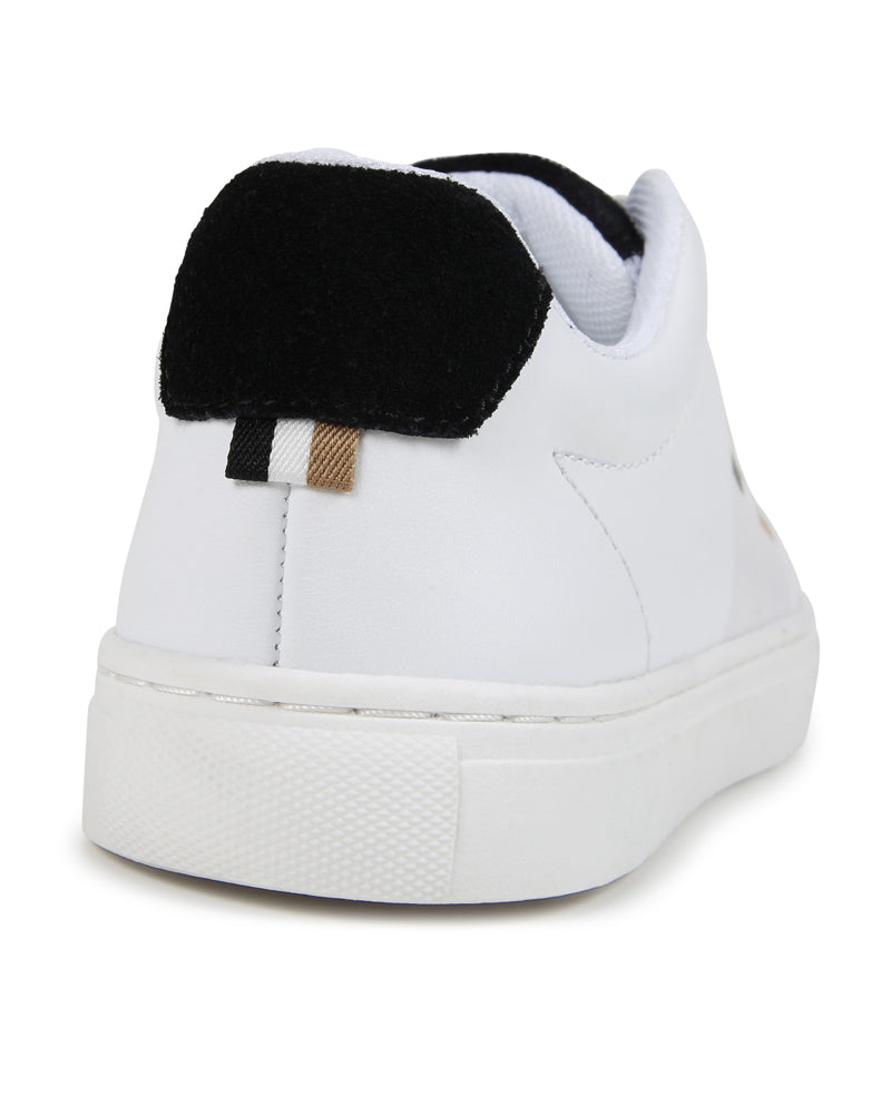 Boys White Leather Sneaker