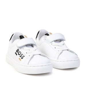 
  
    Boss
  
 Toddler White Leather Sneakers