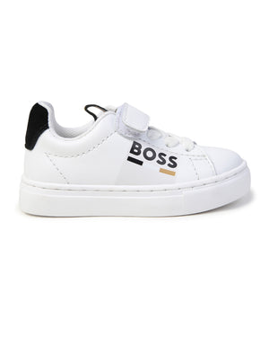 
  
    Boss
  
 Toddler White Leather Sneakers