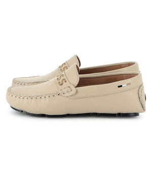 
  
    Boss
  
 Boys Beige Leather Loafer