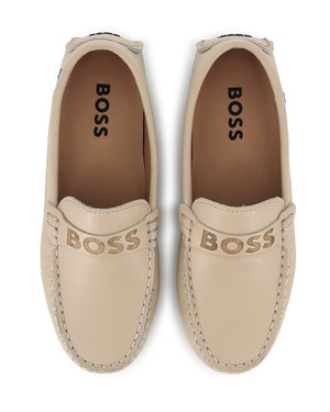 
  
    Boss
  
 Boys Beige Leather Loafer