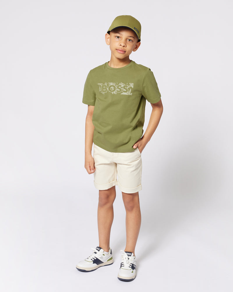 
  
    Boss
  
 Boys Beige Cotton Twill Shorts