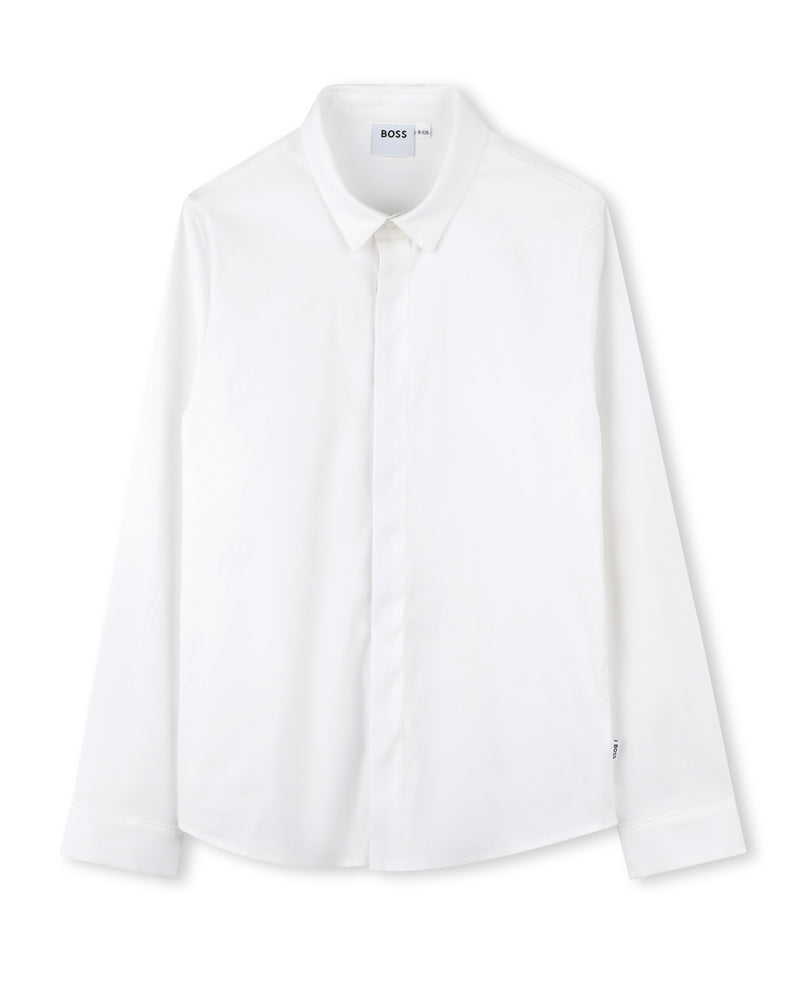 Boys White Cotton Shirt