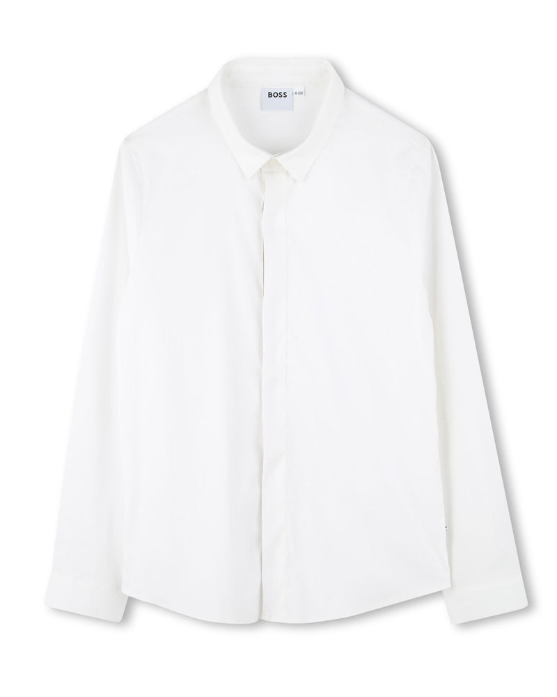 Boys White Cotton Shirt