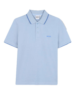 
  
    Boss
  
 Boys Sky Blue Cotton Polo