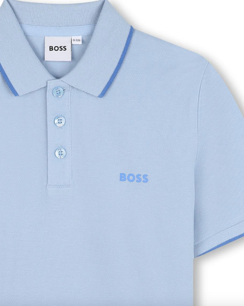 Boys Sky Blue Cotton Polo