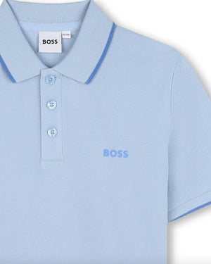 
  
    Boss
  
 Boys Sky Blue Cotton Polo