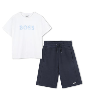 
  
    Boss
  
 Boys White/Navy T & Short Set