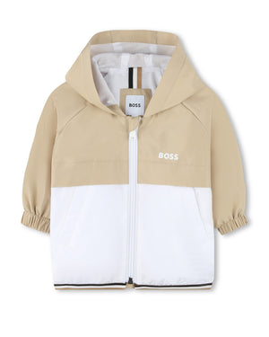 
  
    Boss
  
 Baby Boys Beige Hooded Windbreaker