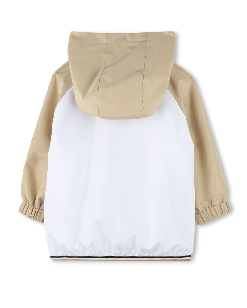 Baby Boys Beige Hooded Windbreaker