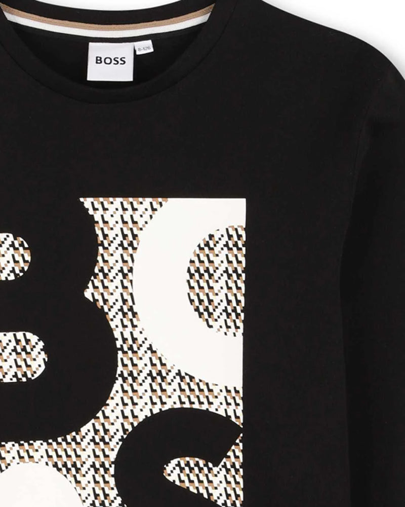 Boys Black Logo Top