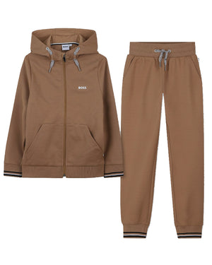 
  
    Boss
  
 Boys Beige Logo Tracksuit