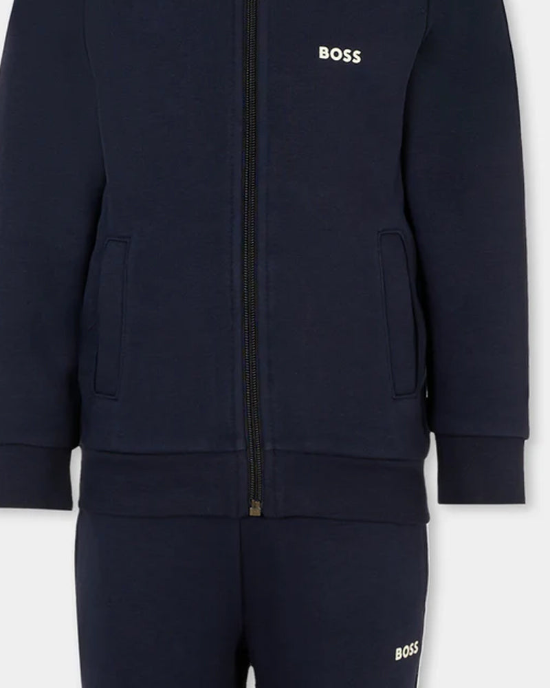 Boys Navy Logo Tracksuit