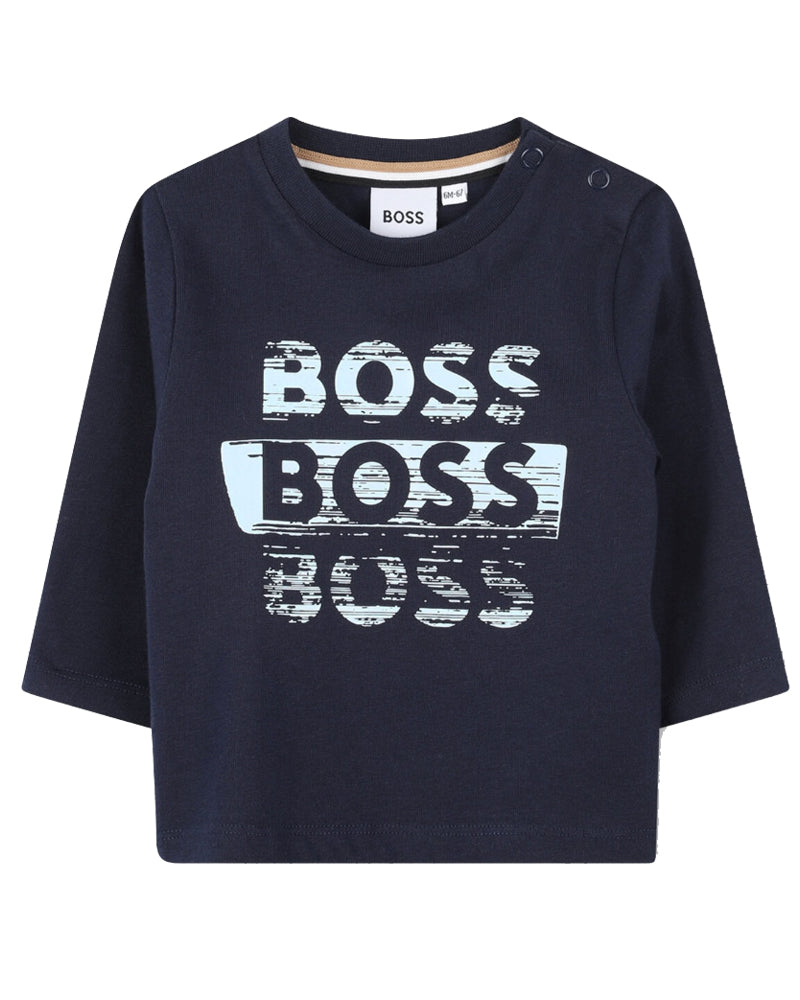 Baby Boys Navy Logo Top