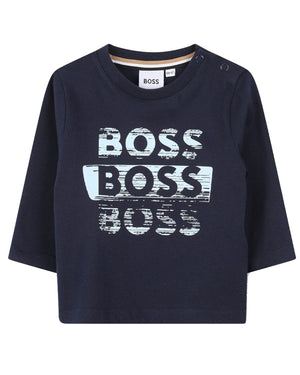 
  
    Boss
  
 Baby Boys Navy Logo Top