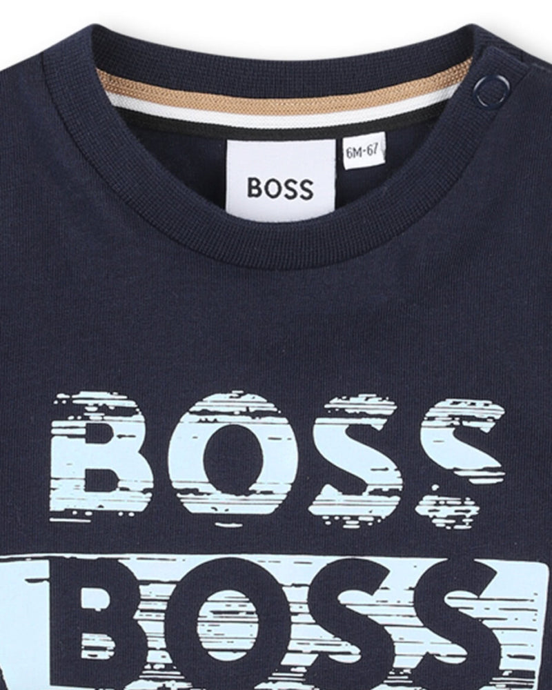 Baby Boys Navy Logo Top