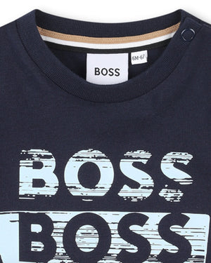 
  
    Boss
  
 Baby Boys Navy Logo Top