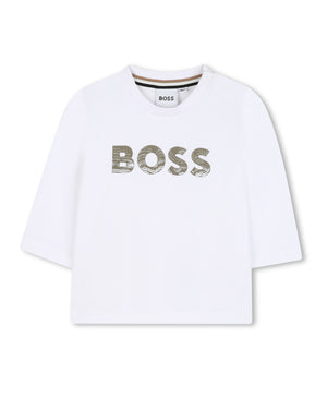 
  
    Boss
  
 Baby Boys White Logo Top
