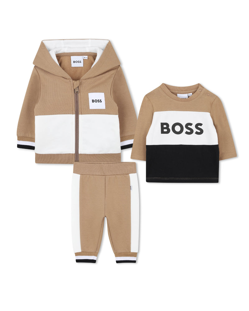 Baby Boys Beige Tracksuit Set