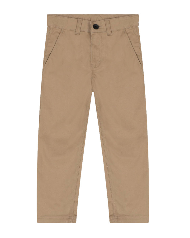 Boys Beige Cotton Twill Pants