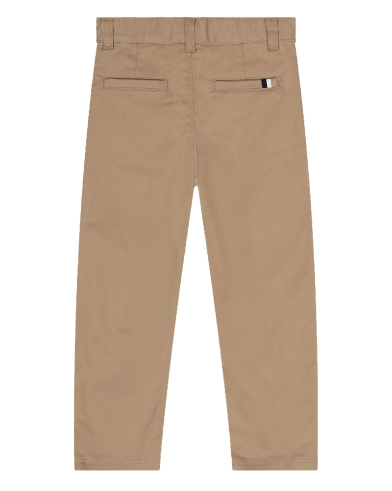Boys Beige Cotton Twill Pants