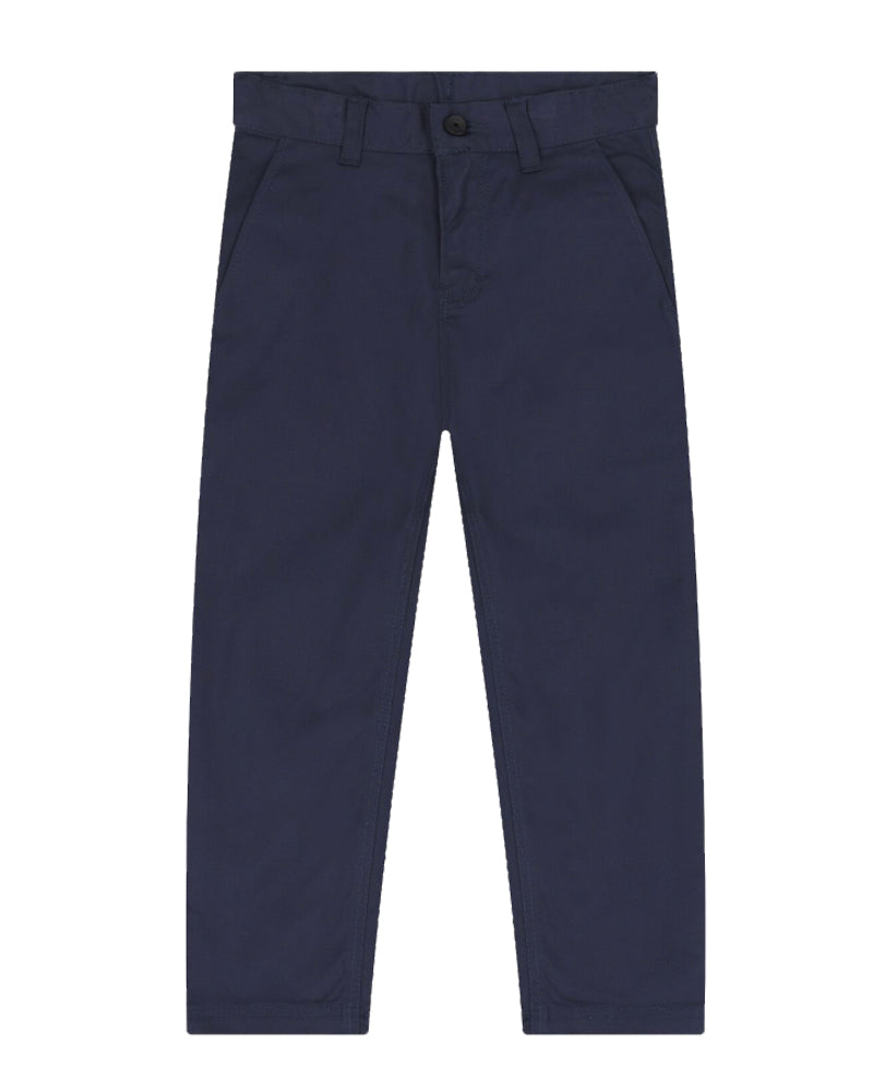 Boys Navy Cotton Twill Pants