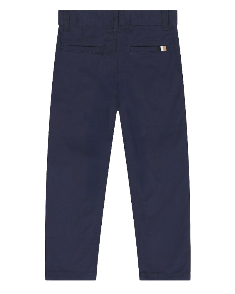 Boys Navy Cotton Twill Pants