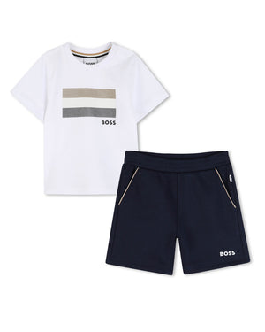 
  
    Boss
  
 Baby Boys White/ Navy T & Short Set