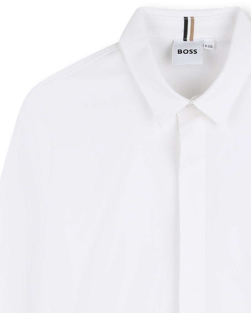 
  
    Boss
  
 Boys White Cotton Shirt