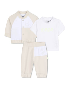 
  
    Boss
  
 Baby Boys Beige 3 Piece Tracksuit