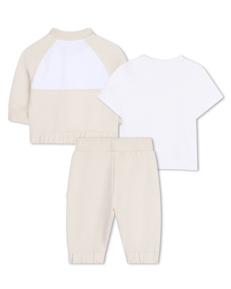 
  
    Boss
  
 Baby Boys Beige 3 Piece Tracksuit