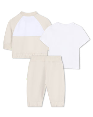 
  
    Boss
  
 Baby Boys Beige 3 Piece Tracksuit