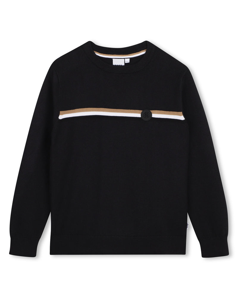 
  
    Boss
  
 Boys Black Knit Sweater