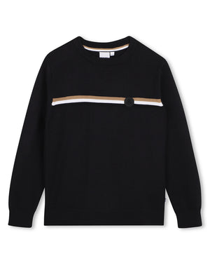 
  
    Boss
  
 Boys Black Knit Sweater